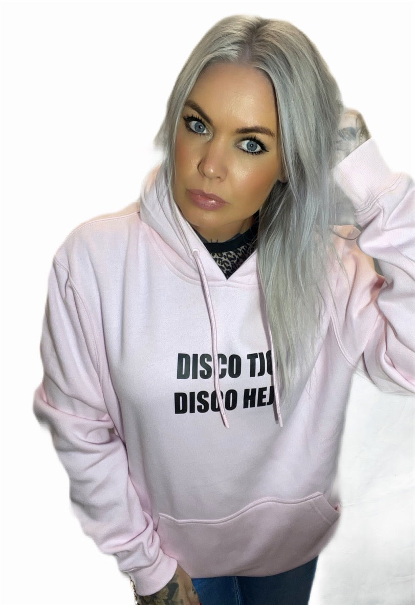 Rebell hoodie disco tjo rosa /svart unisex