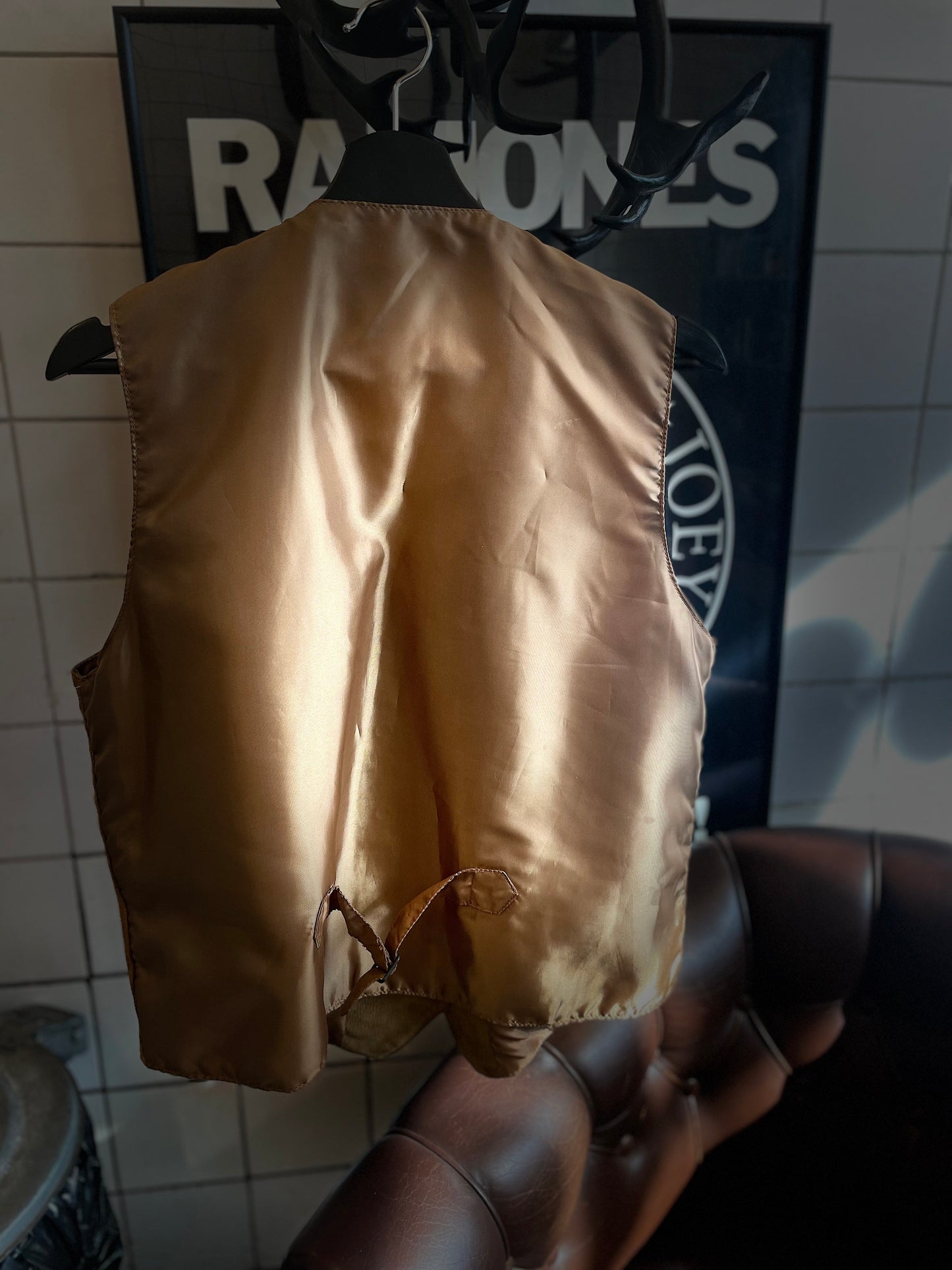 Rebell skinnväst mocka vintage 50 brun