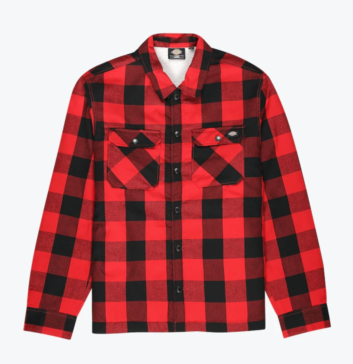 Dickies Flanell Jacka fodrad  teddy röd/svart unisex