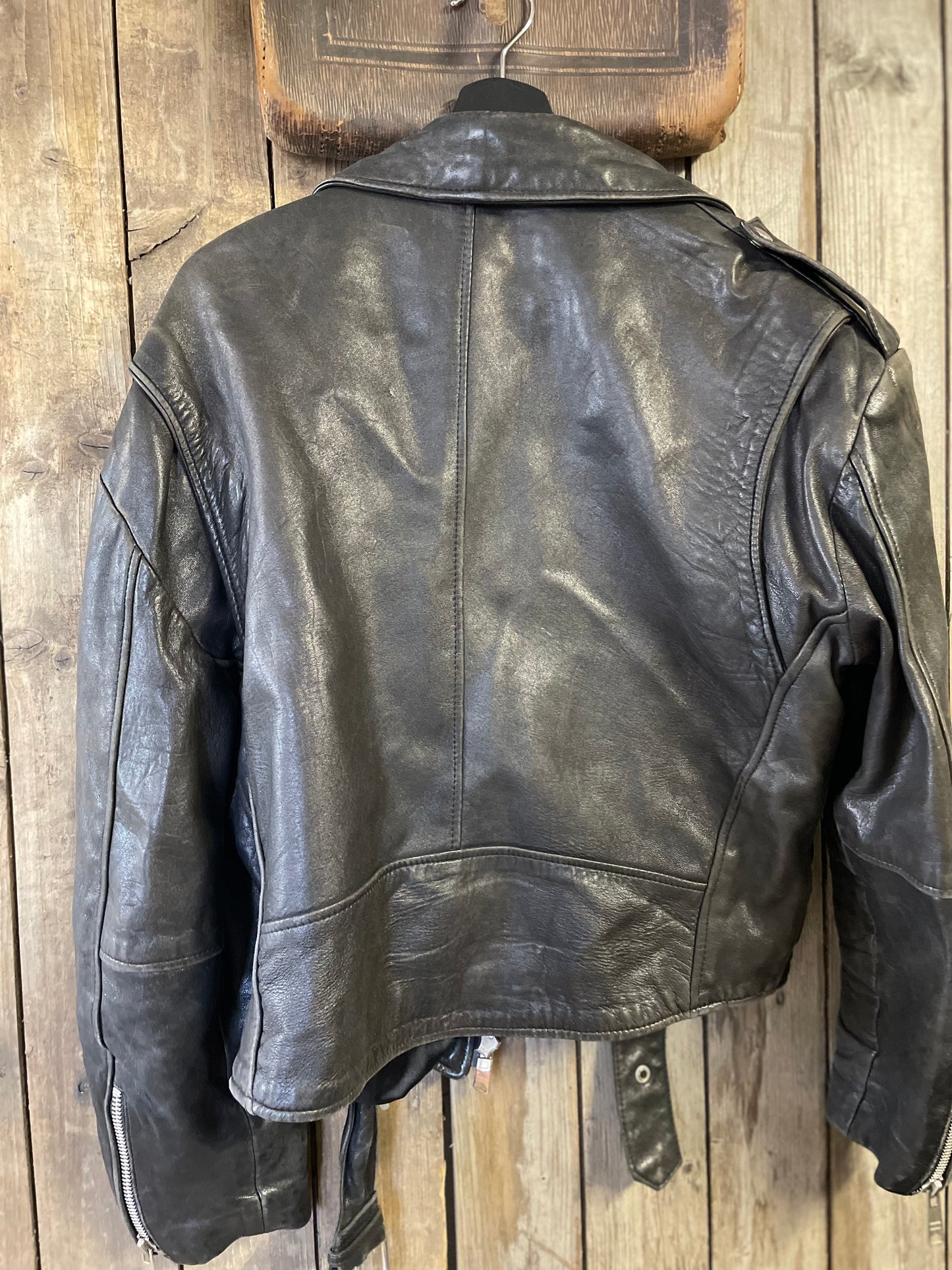 Rebell biker jacka skinnjacka svart m