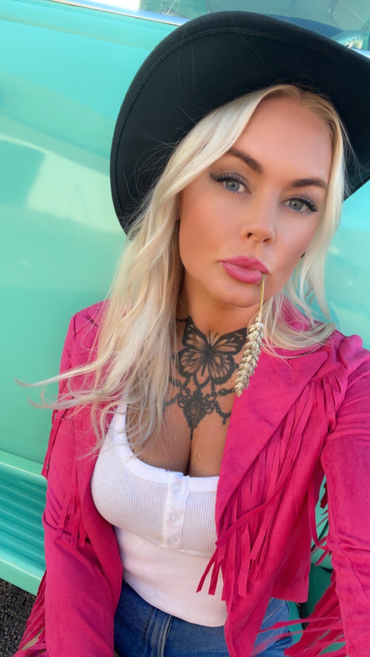 Rebell fransjacka rosa cerise