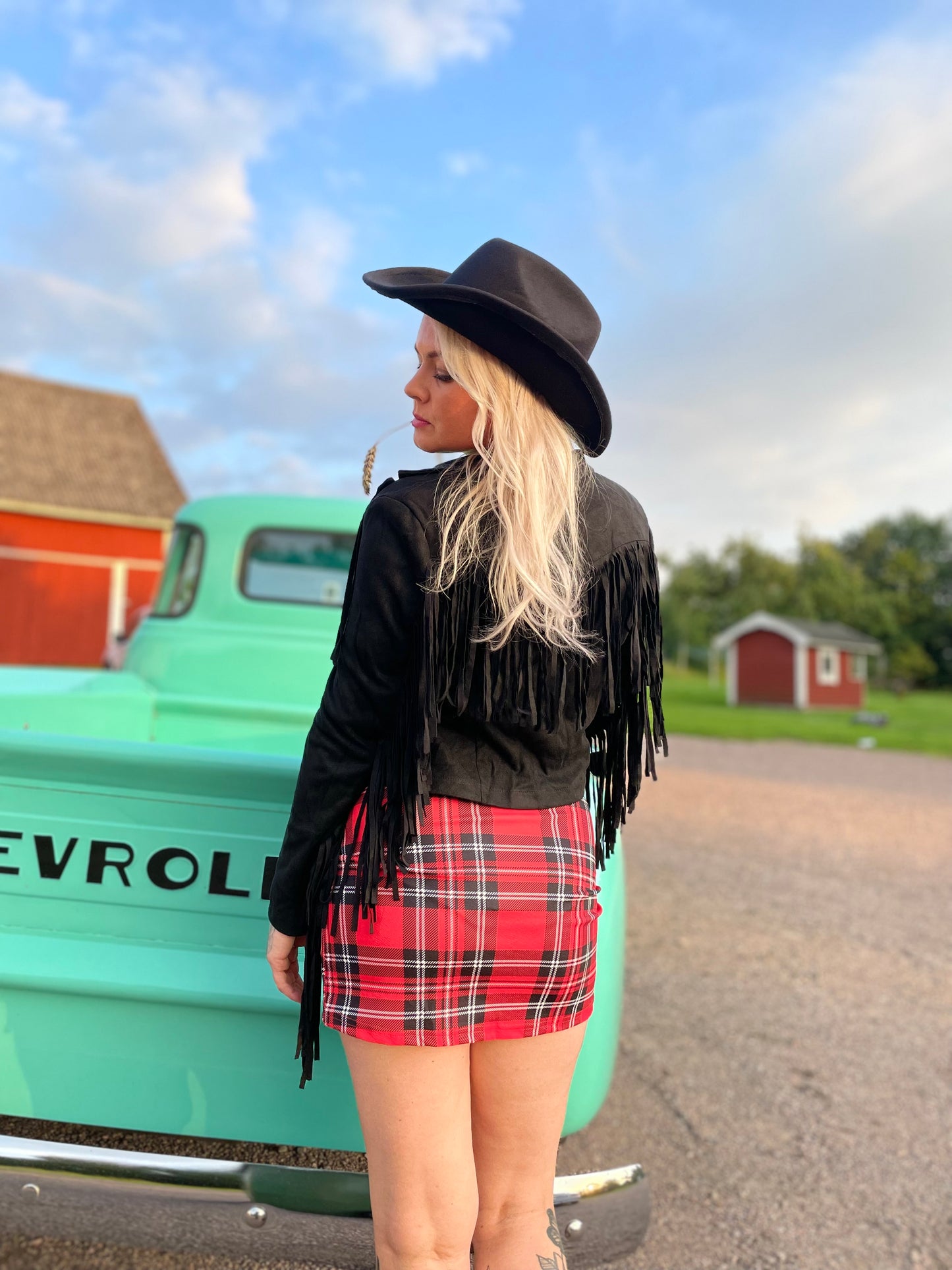 Rebell fransjacka svart