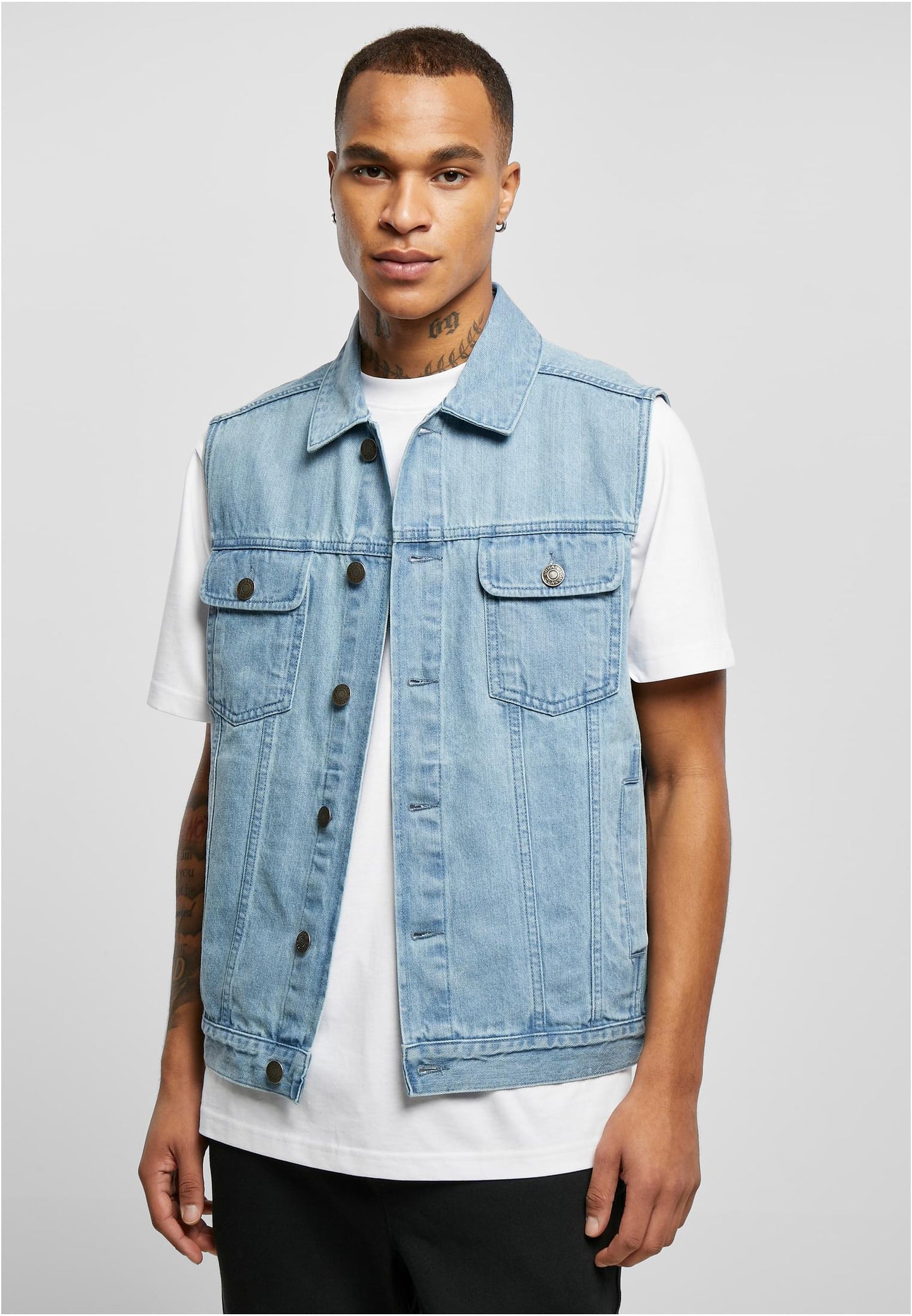 Rebell Jeansväst urban ljus jeansväst unisex