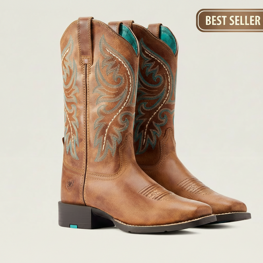 Ariat WMS Round Up Back Zip Western bruna dam boots