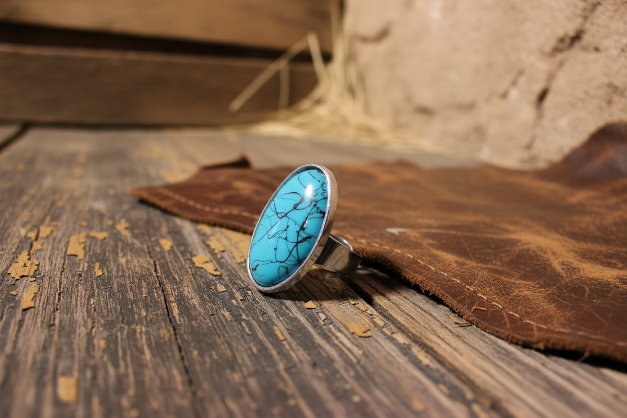 rebell Ring stor turkos med svart melering flexfit