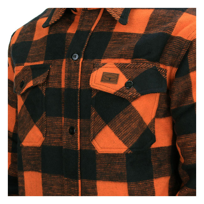 rebell mcs Flanell skjortjacka orangesvart unisex