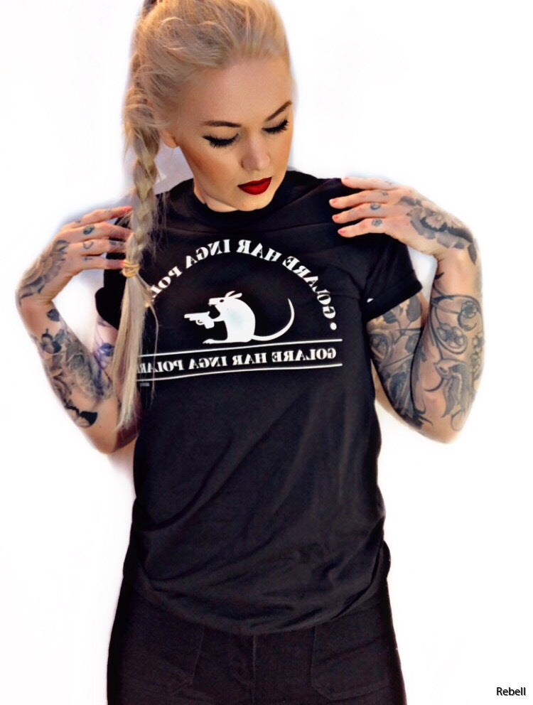 Rebell Tshirt golare har inga polare svart unisex