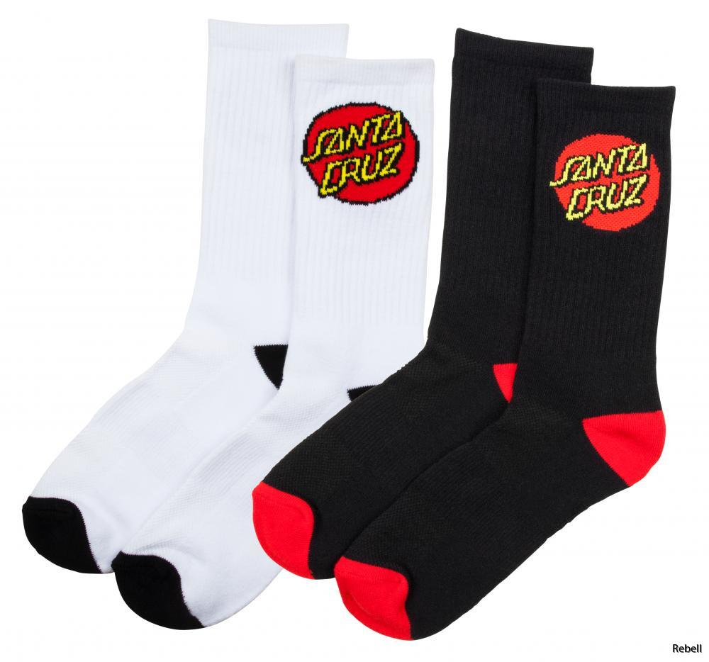Santa Cruz strumpor 2 pack svartvit med röd logga
