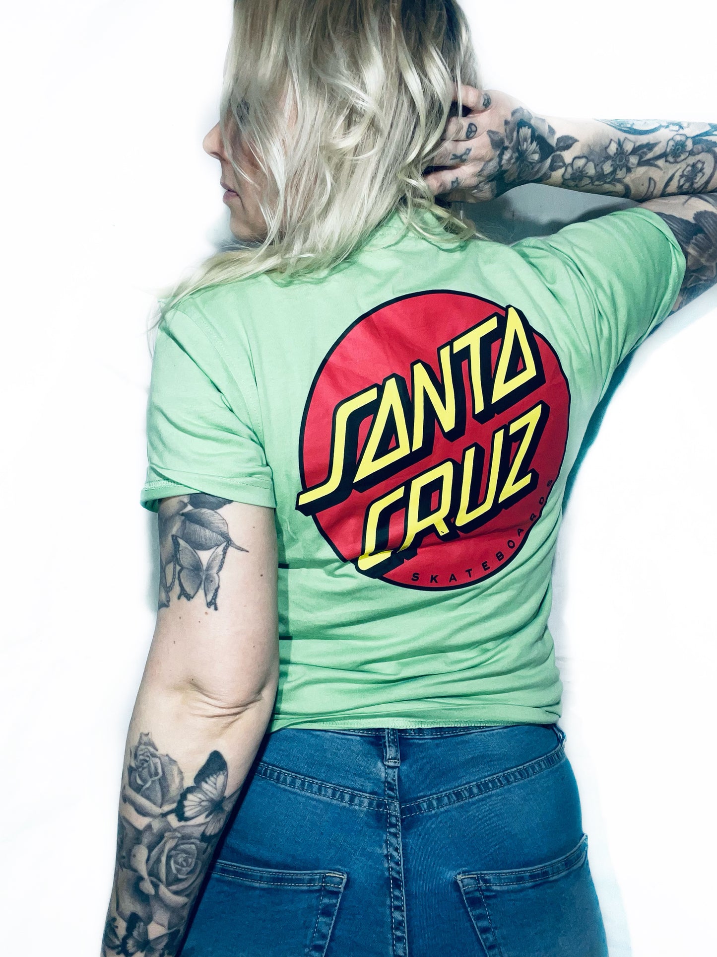 Santa Cruz classic DOT GRÖN liten och stor patch unisex