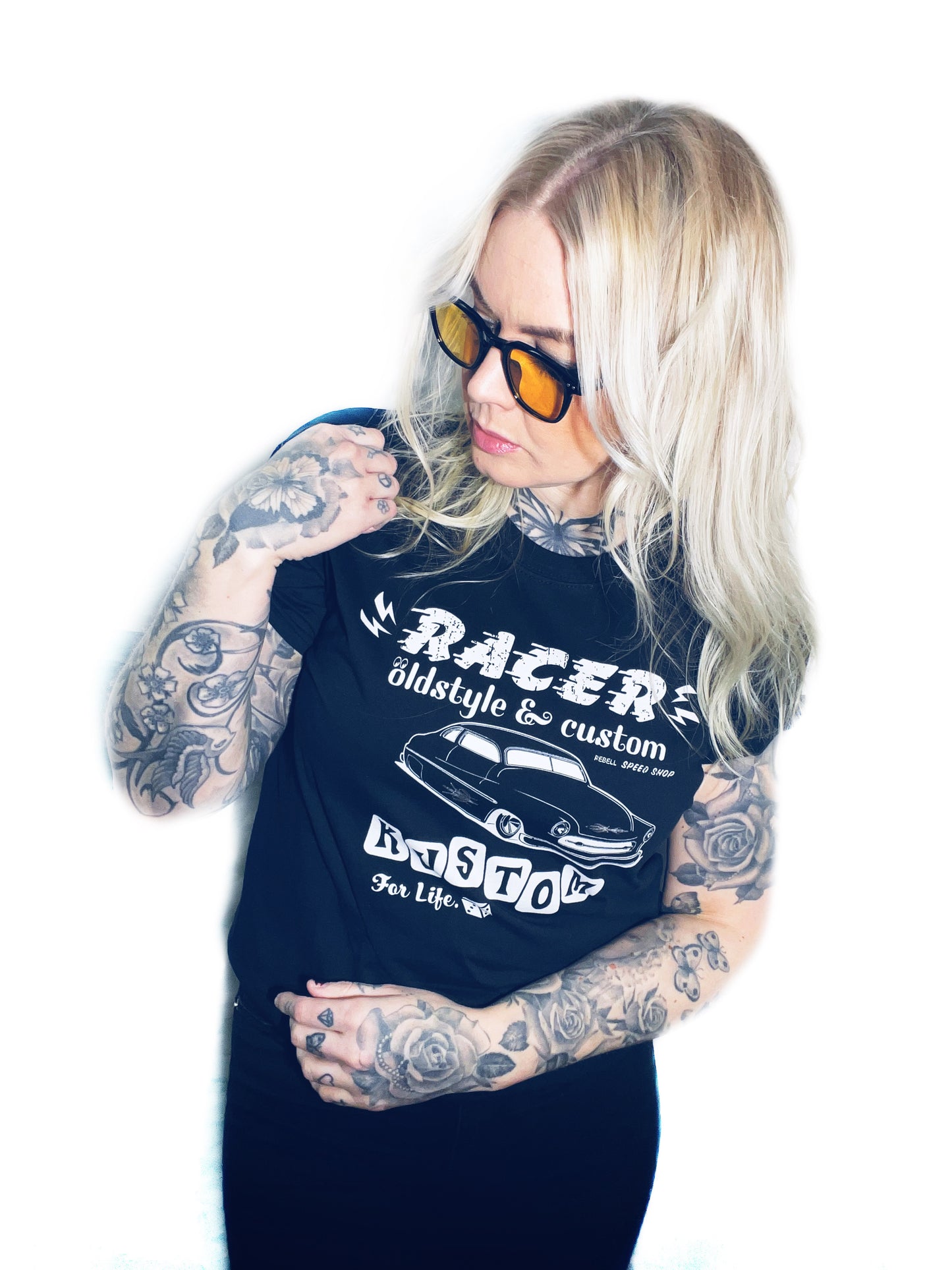 Rebell Tshirt oldstyle & kustom svart unisex