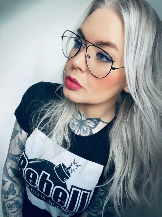 Rebell solglasögon svart pilot genomskinligt glas 12 unisex