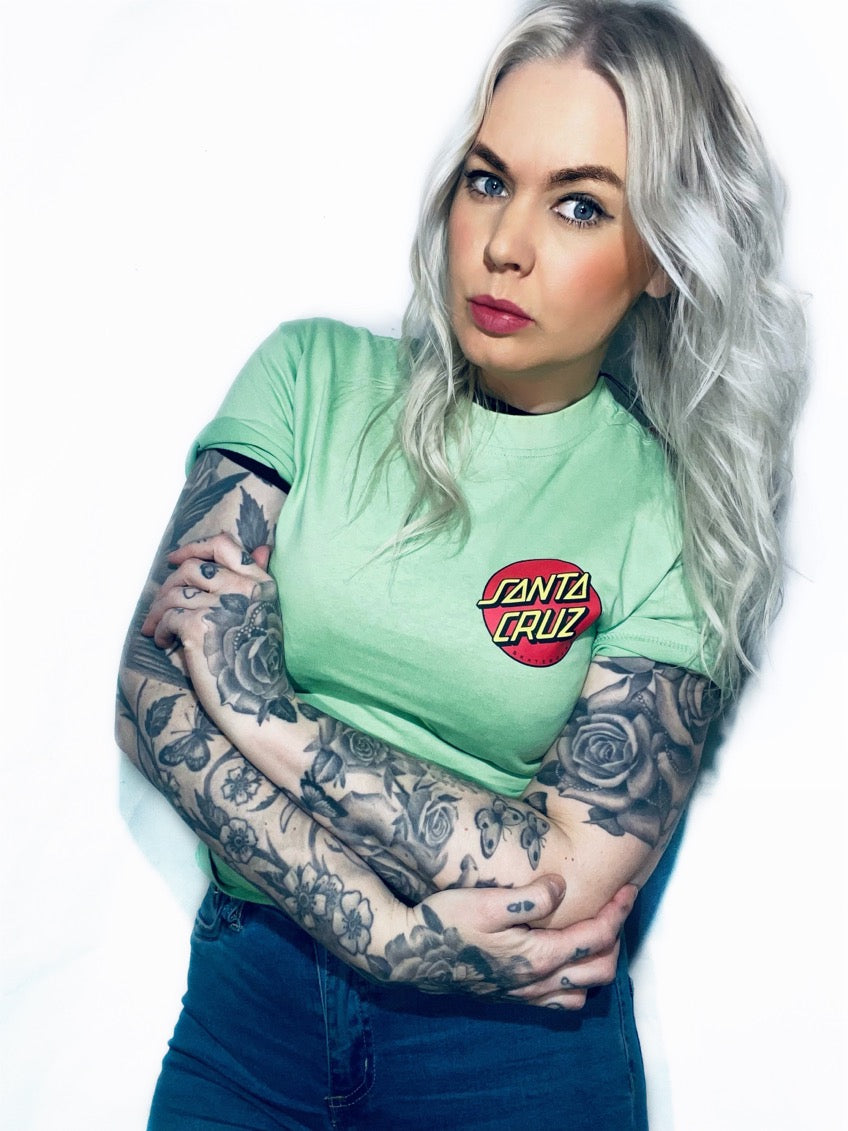Santa Cruz classic DOT GRÖN liten och stor patch unisex