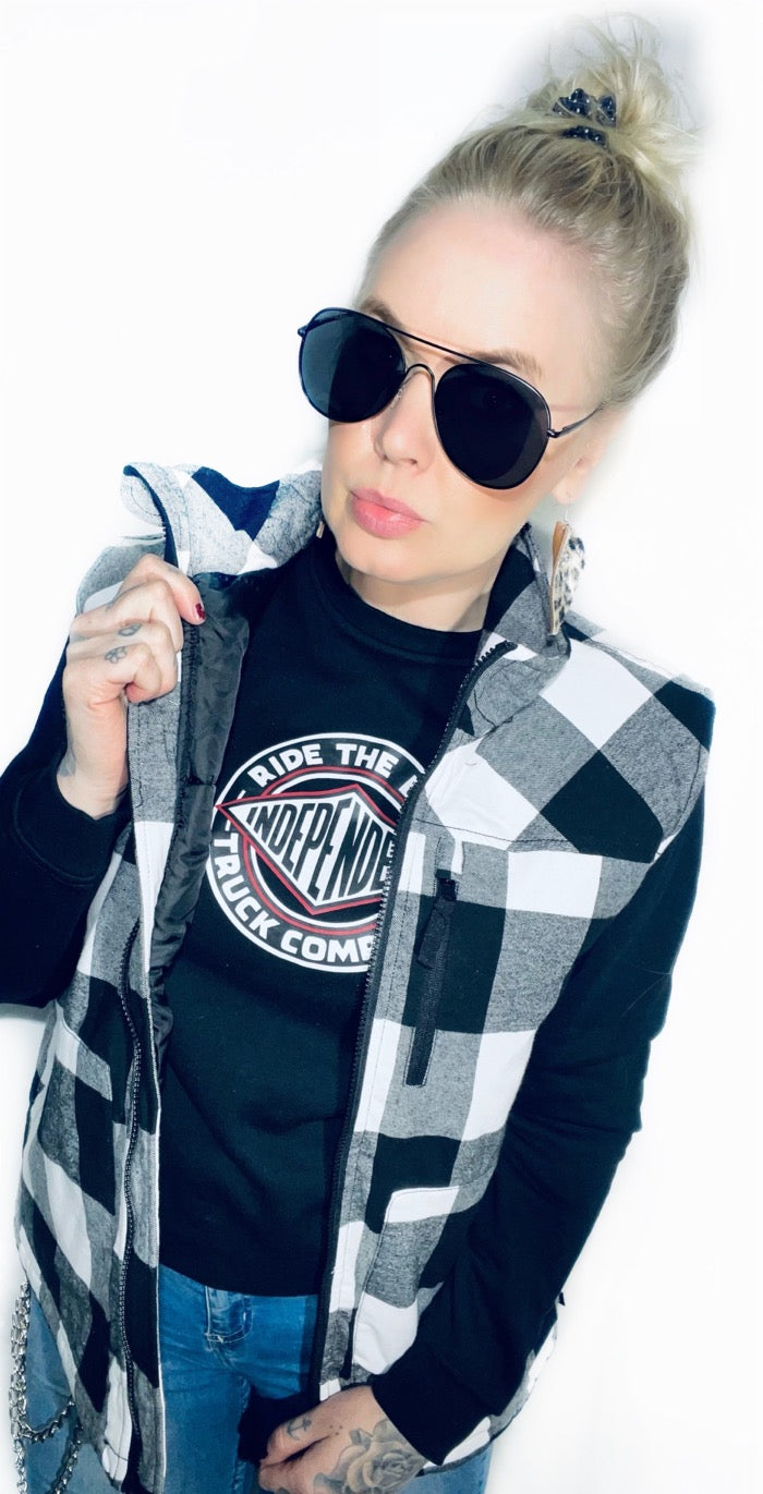 Urban classic flanell väst vit/svart unisex