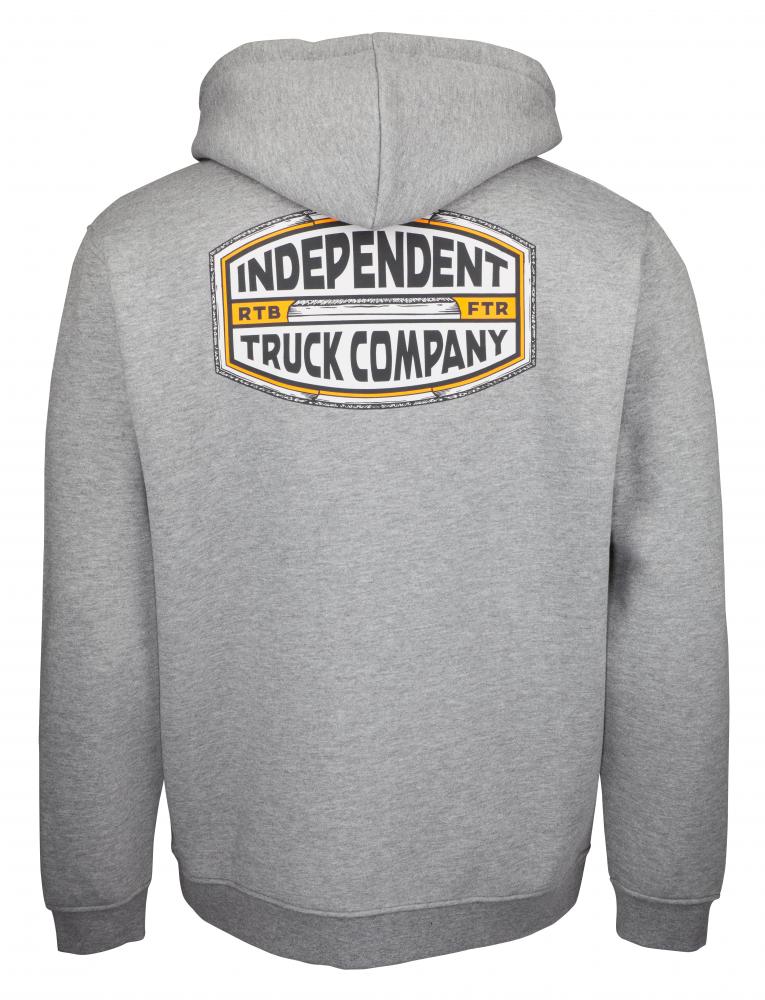 Independent Tjocktröja huva med dragkedja ITC Curb Zip Hood GRÅ unisex