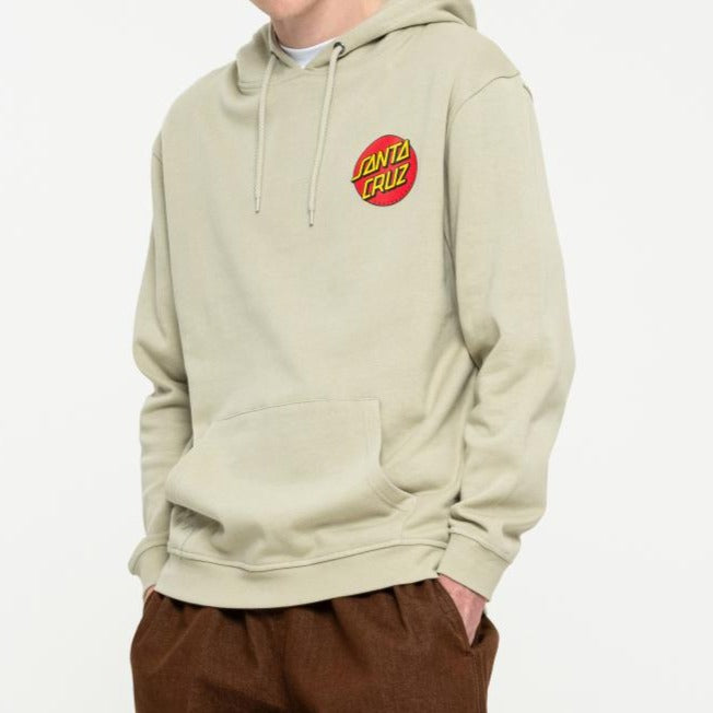 Santa Cruz hoodie klassisk dot ljus beige luva tryck fram & bak unsiex