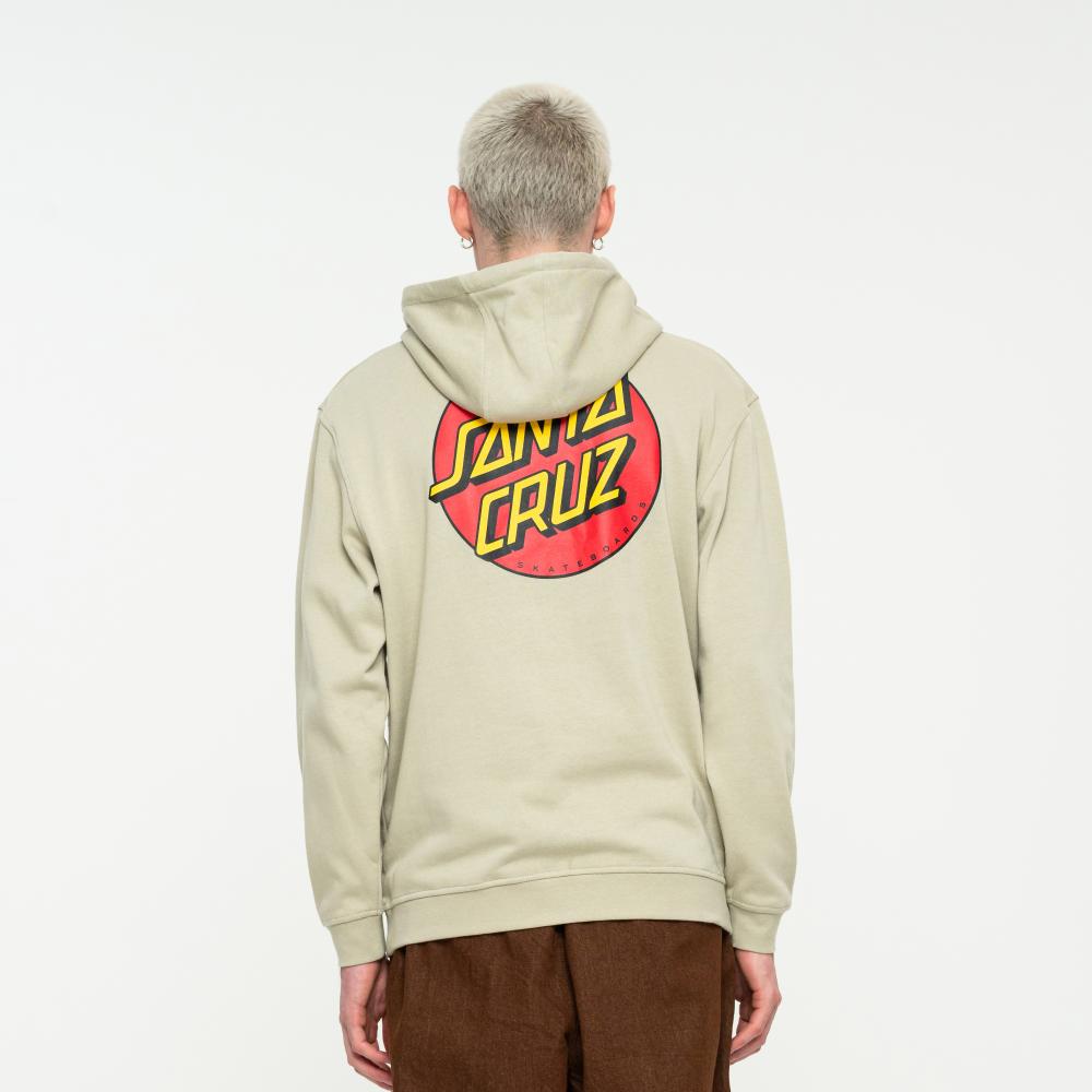 Santa Cruz hoodie klassisk dot ljus beige luva tryck fram & bak unsiex