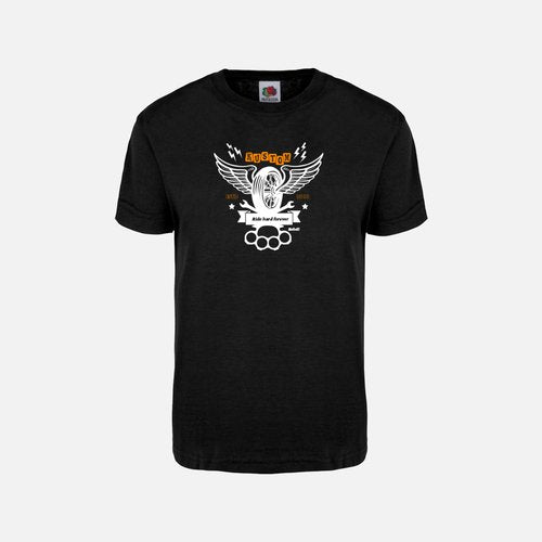 Rebell Tshirt kustom wheels svart unisex