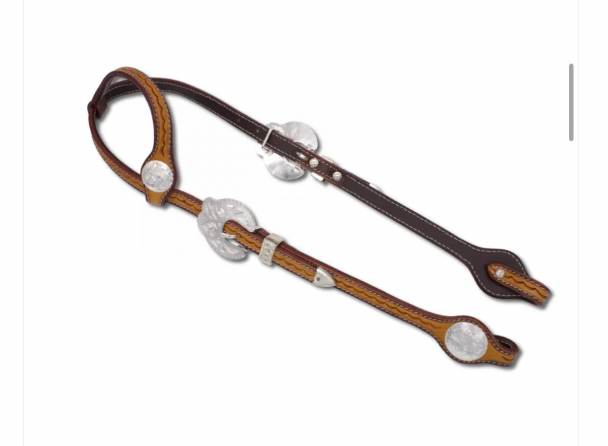 Wildwestrebell western träns konjak silver chonchos
