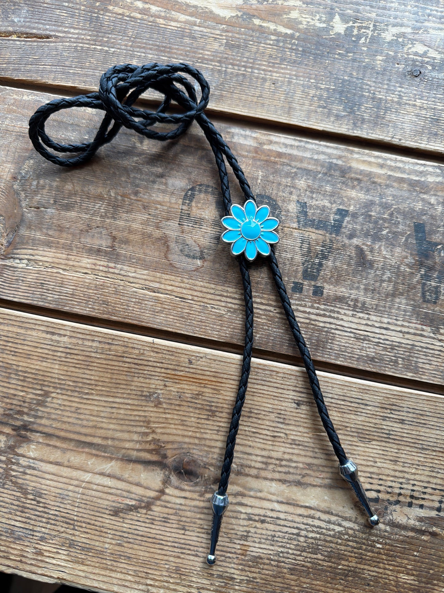 Texas jewelry flower    bolo tie