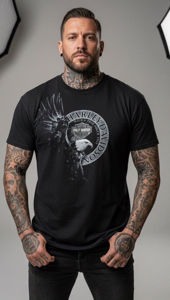 Harley Davidson motorcykel  tshirt   Svart xl  unisex