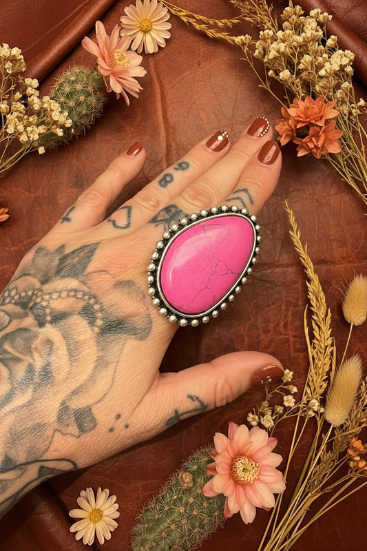 Texas jewelry rosa  stor ring stretch