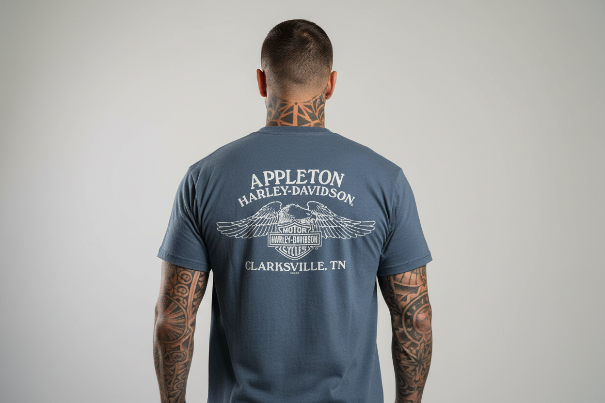 Harley Davidson motorcykel  tshirt    Blå large unisex