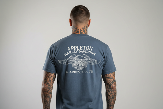 Harley Davidson motorcykel tshirt Blå large unisex