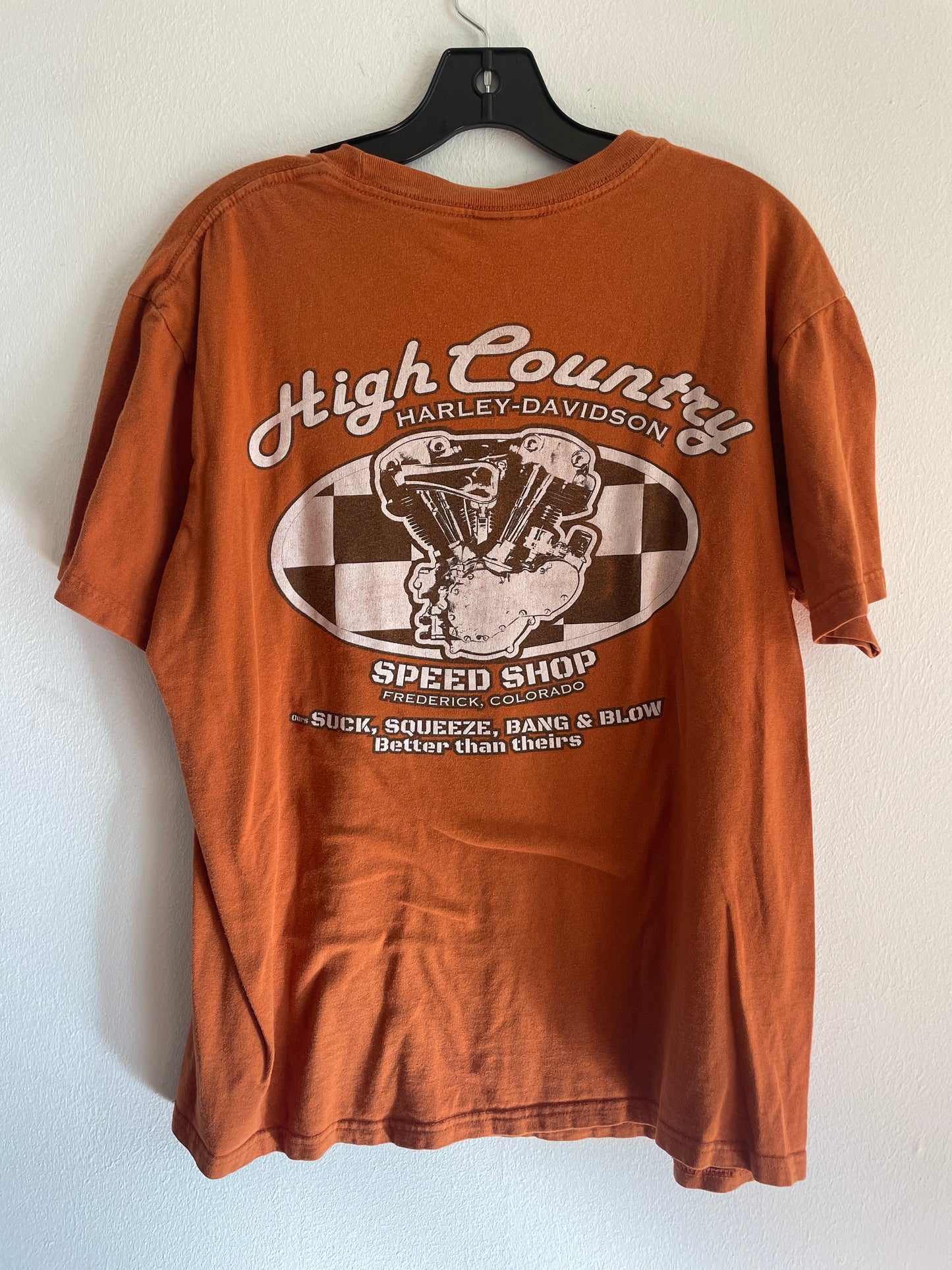 Harley Davidson motorcykel  tshirt  orange L   unisex