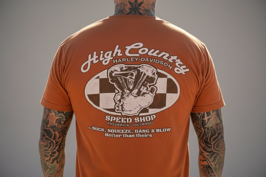 Harley Davidson motorcykel tshirt orange L unisex