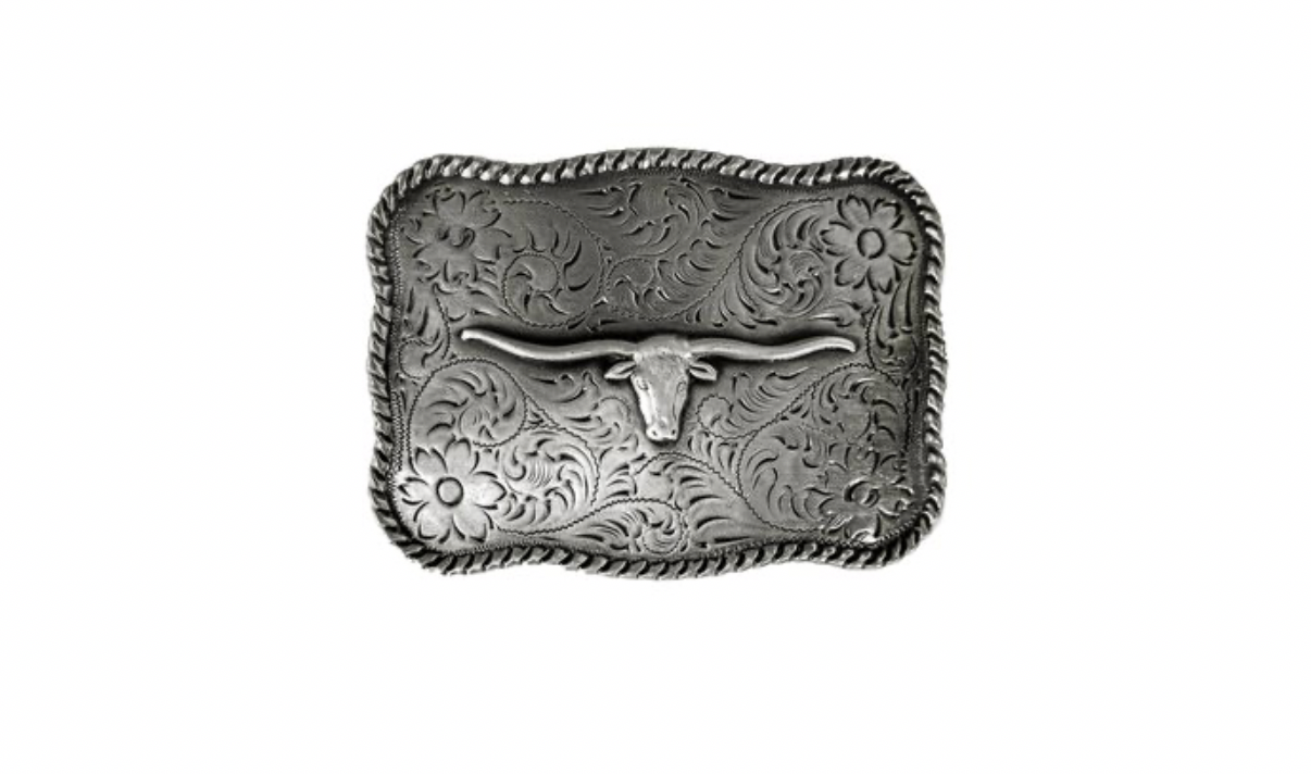 stars & stripes belt buckle bull