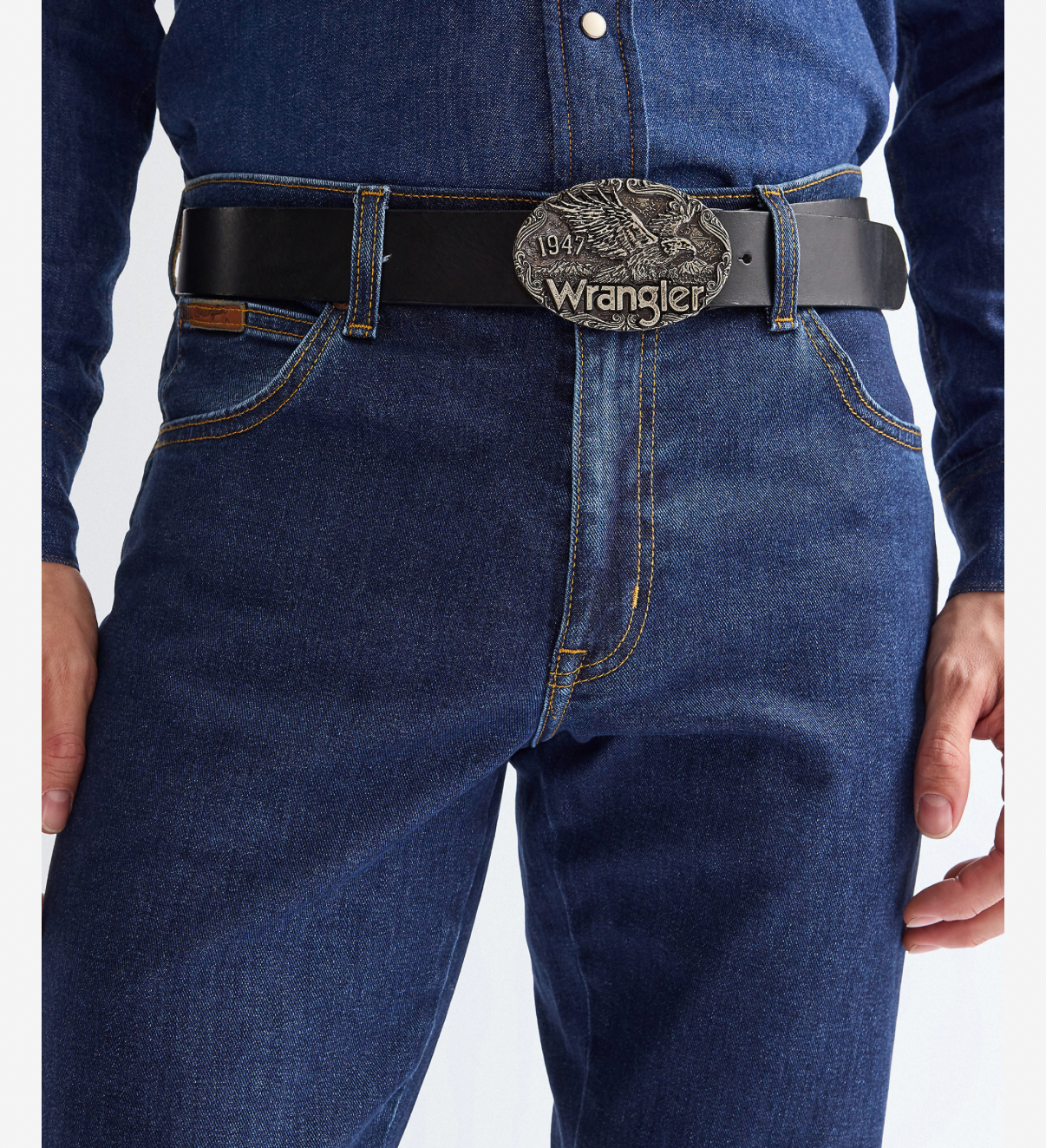 Wrangler skärp eagle belt buckla svart  buckla