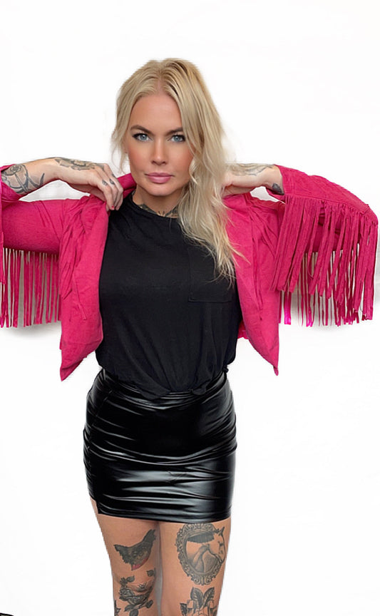 Rebell fransjacka rosa cerise