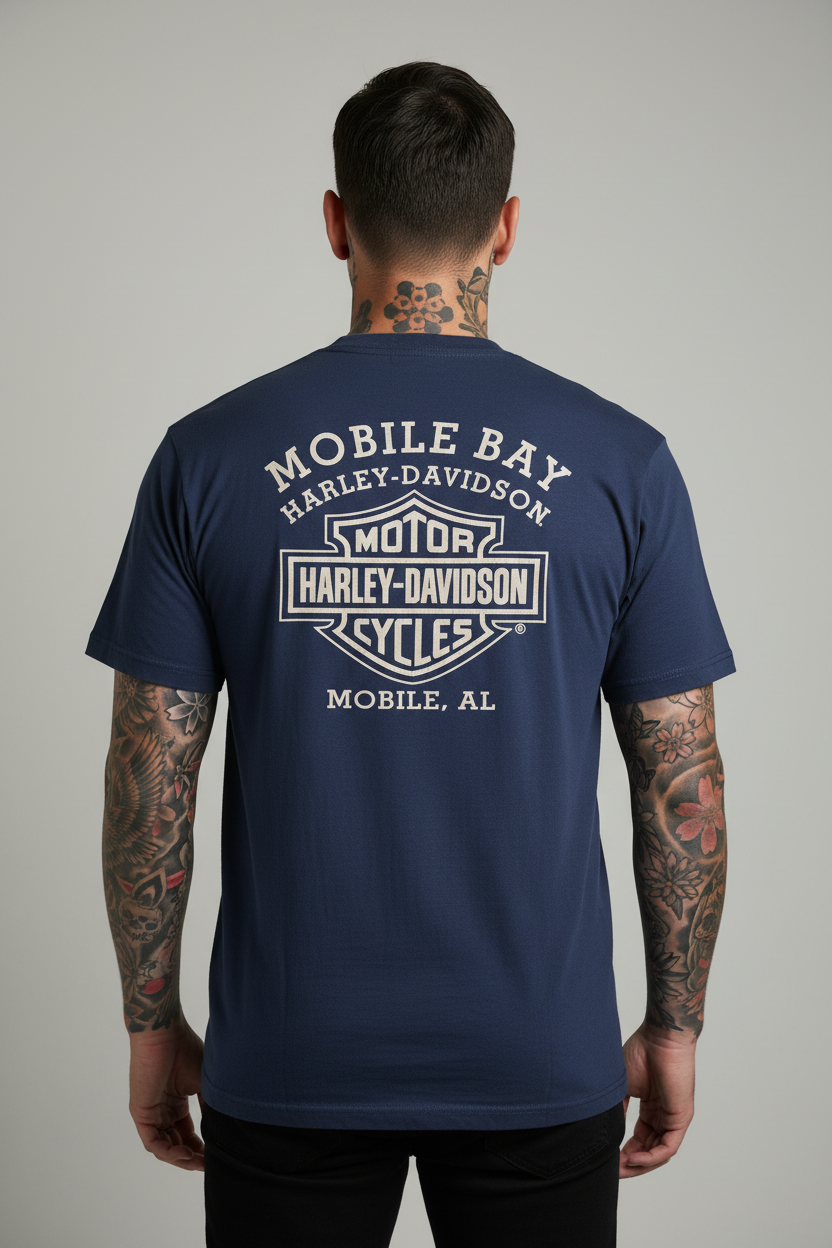 Harley Davidson motorcykel  tshirt   Blå  xl  unisex