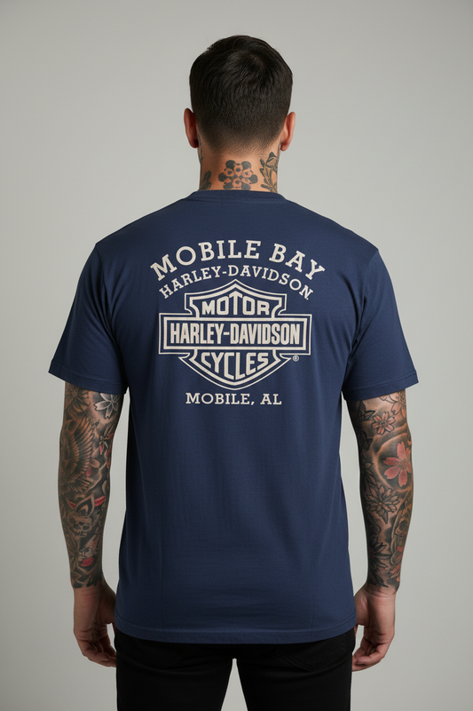Harley Davidson motorcykel  tshirt   Blå  xl  unisex