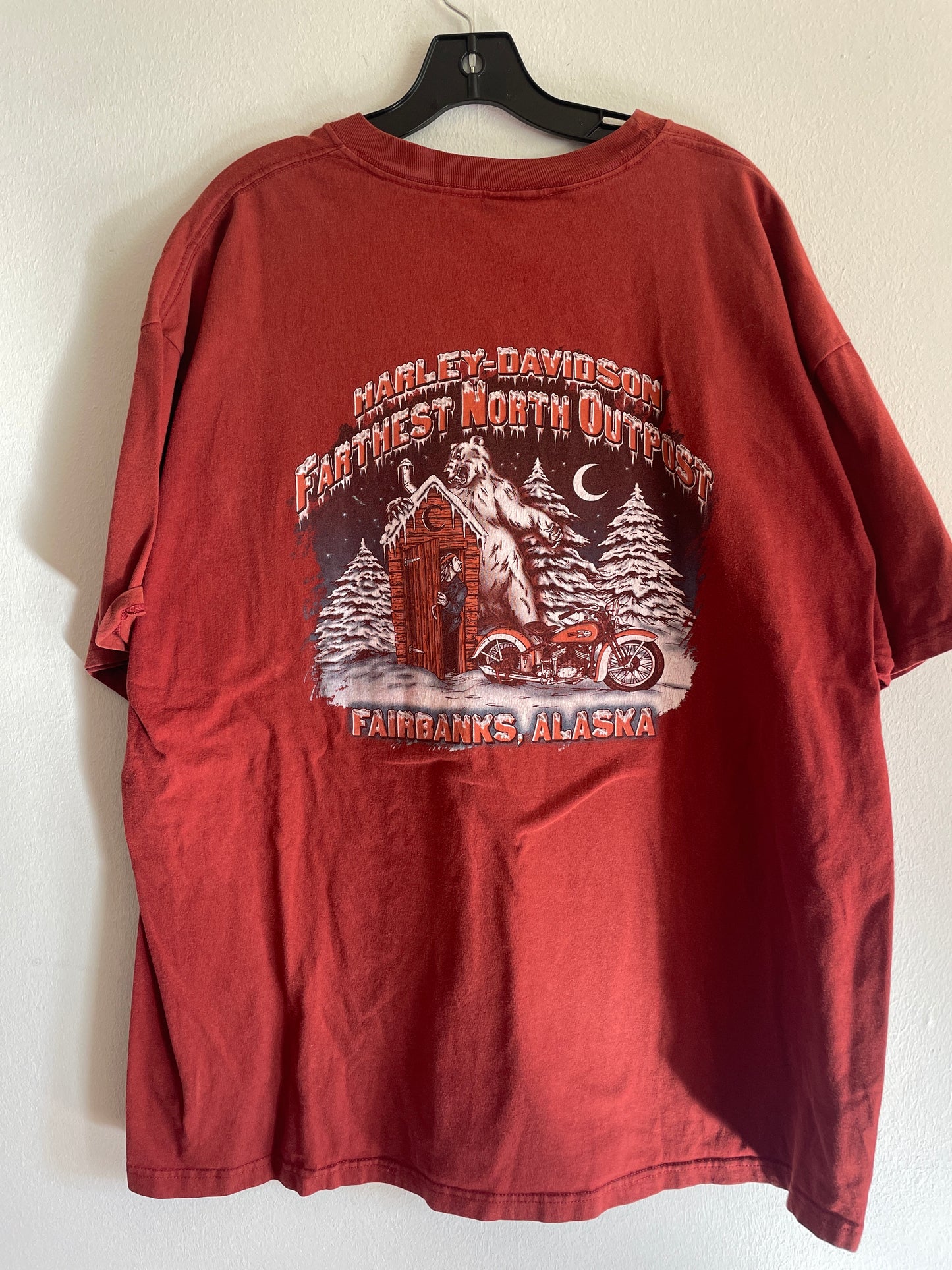 Harley Davidson motorcykel  tshirt röd  unisex XXL