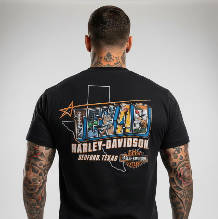 Harley Davidson motorcykel  tshirt  svart medium unisex