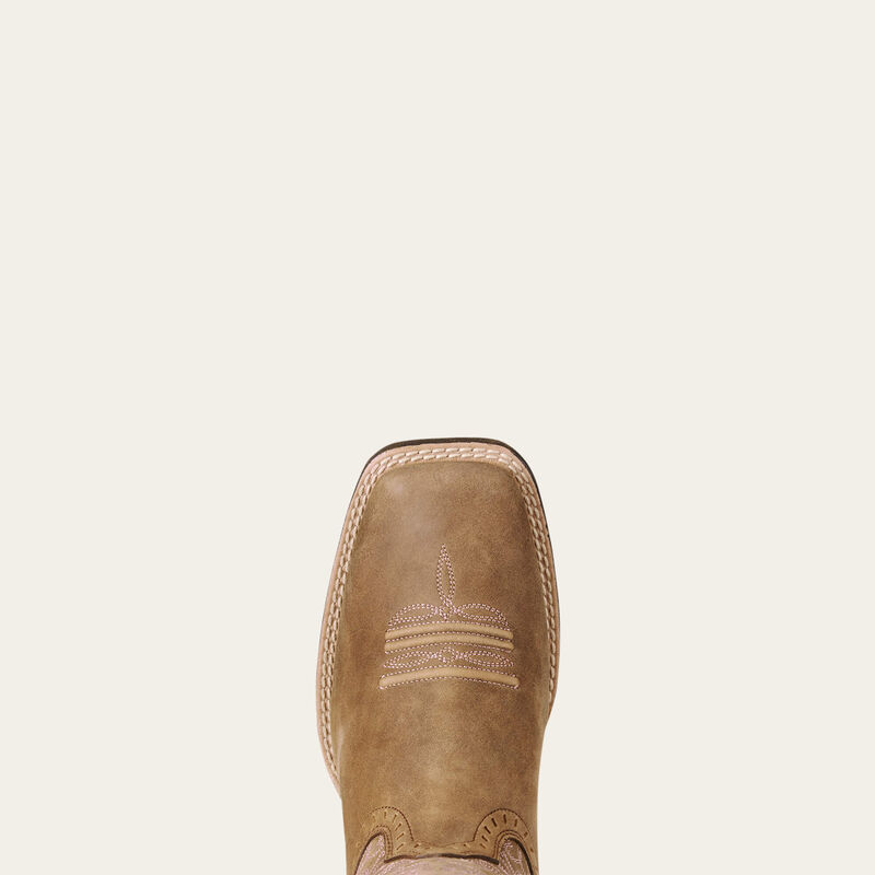Ariat Round Up Remuda Wide Square Toe Western Boot brown bomber dam boot