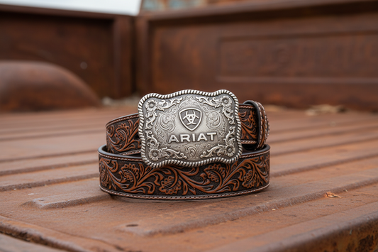 Ariat MNS Leather Cow Buckle Belt