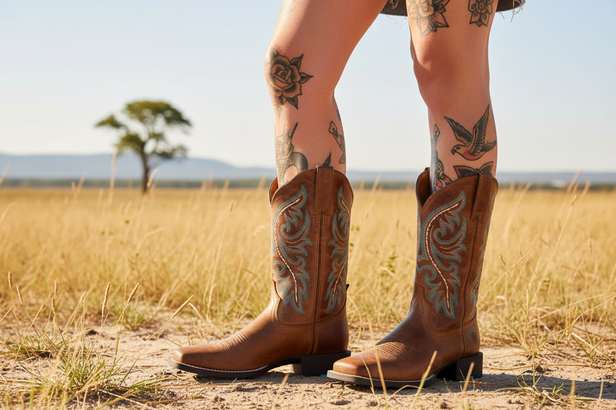 Ariat WMS Round Up Back Zip Western bruna dam boots