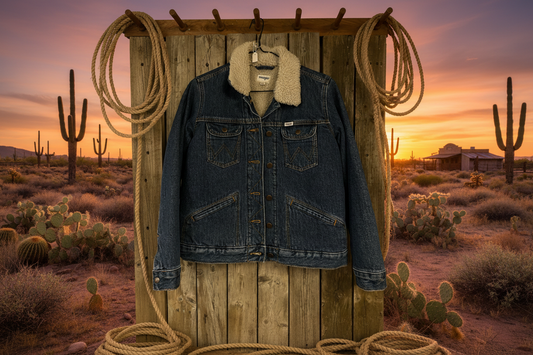 Vintage jeansjacka wrangler blå medium fodrad