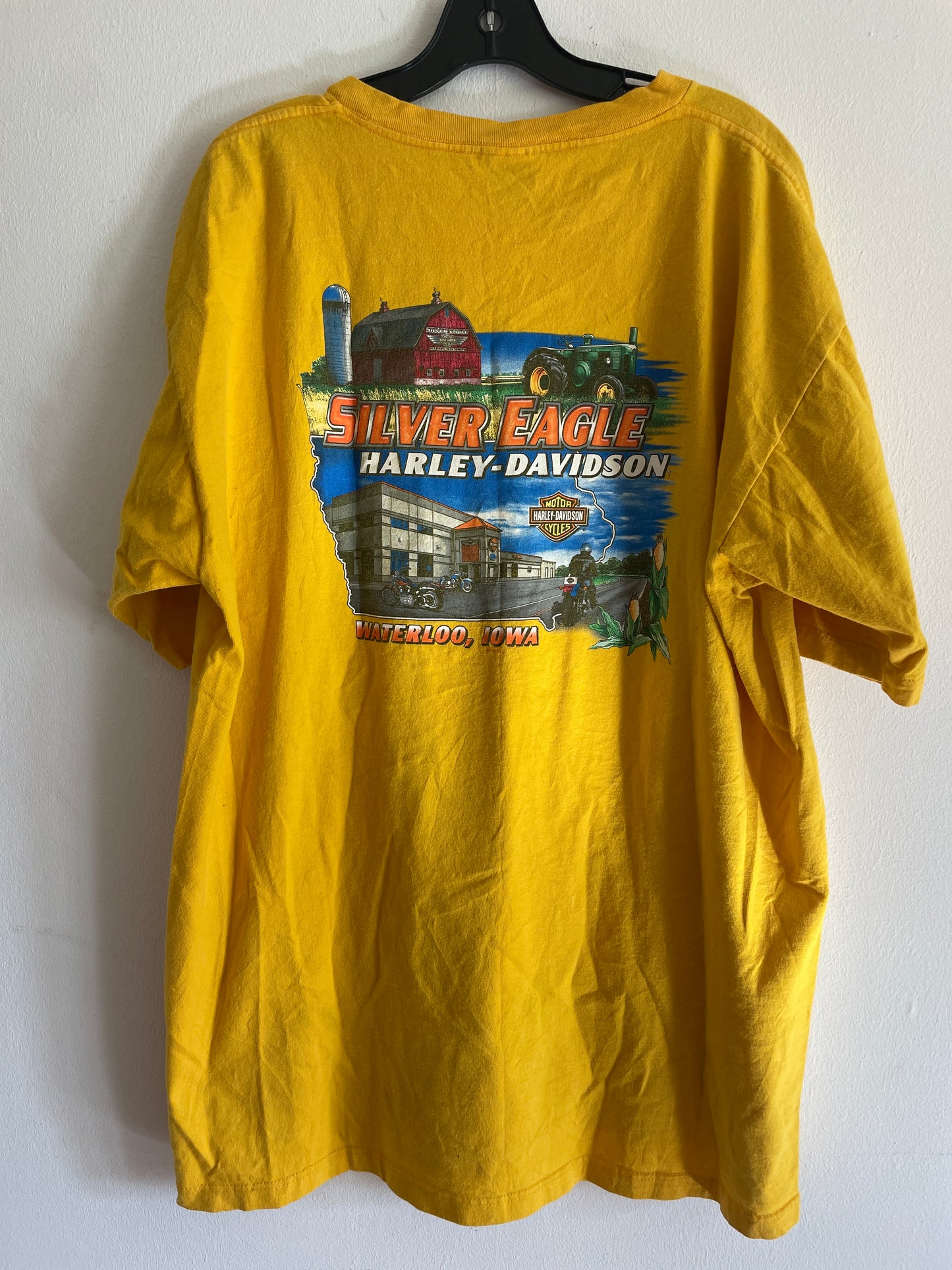 Harley Davidson motorcykel  tshirt gul unisex XXL