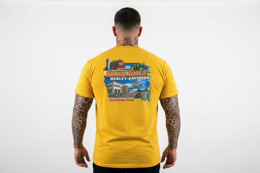 Harley Davidson motorcykel  tshirt gul unisex XXL