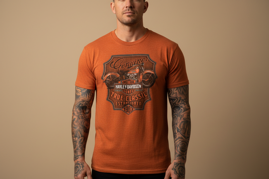 Harley Davidson motorcykel  tshirt   Orange   L   unisex