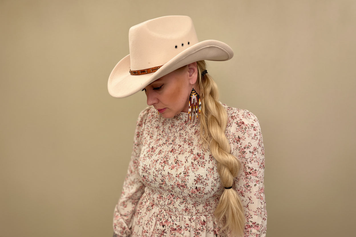 rebell Western Grace  boho western långklänning blommig toner