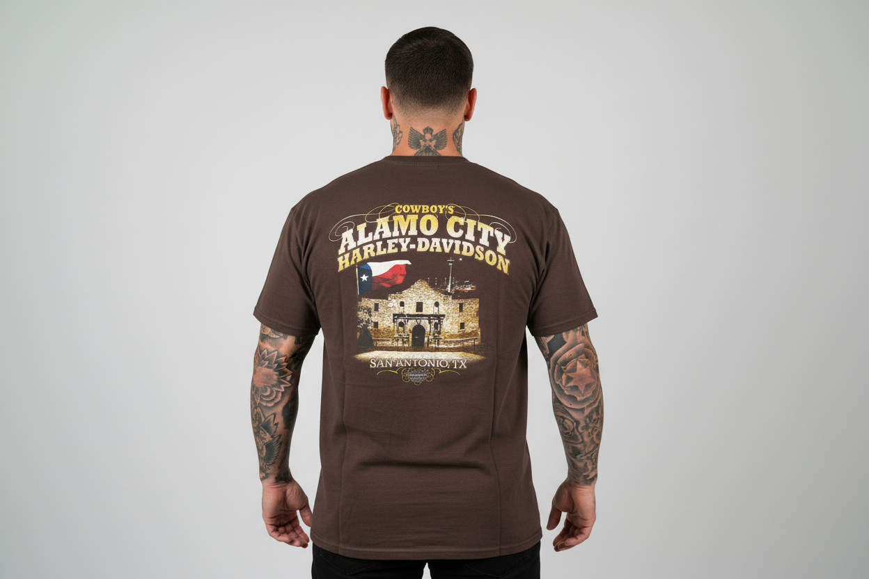 Harley Davidson motorcykel  tshirt   Brun  xl  unisex