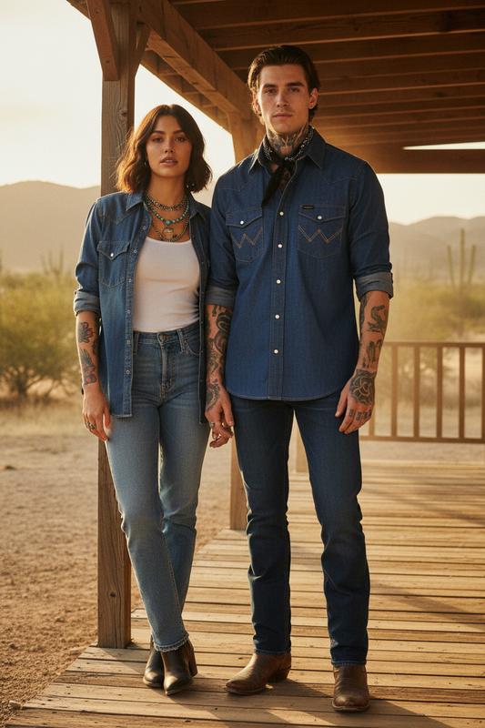Wrangler skjorta western river rock Caroline creek