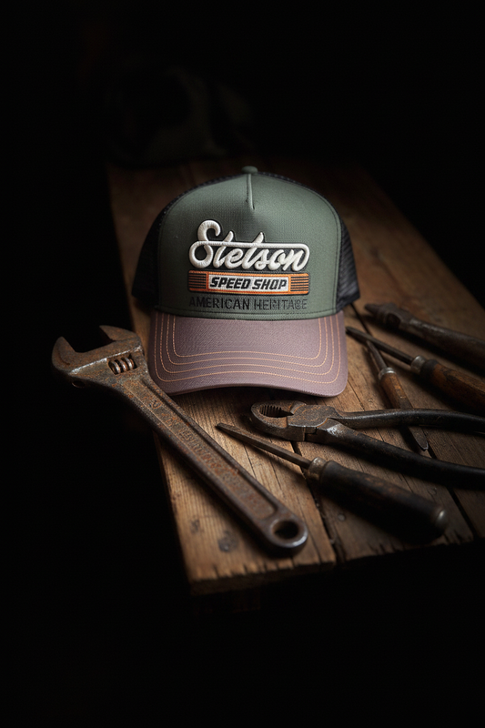 Stetson Trucker Keps speed shop grön brun