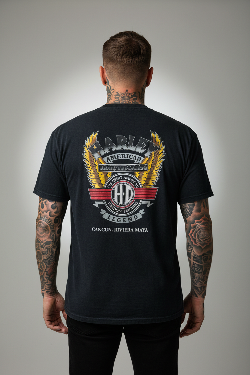 Harley Davidson motorcykel  tshirt    Svart  xl unisex
