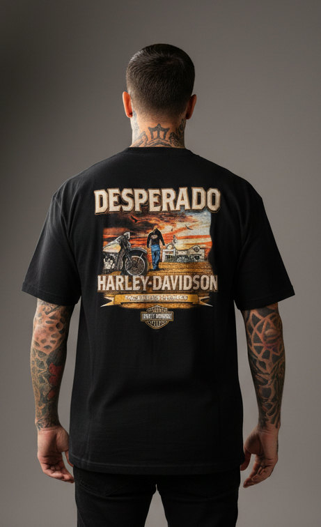 Harley Davidson motorcykel tshirt Svart xl unisex