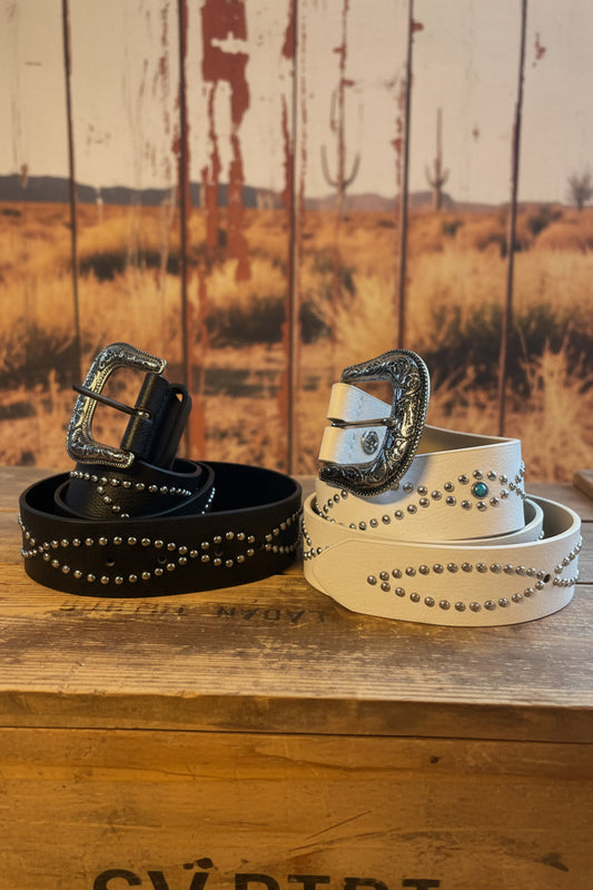 Rebell cowboy skärp med turkosa stenar